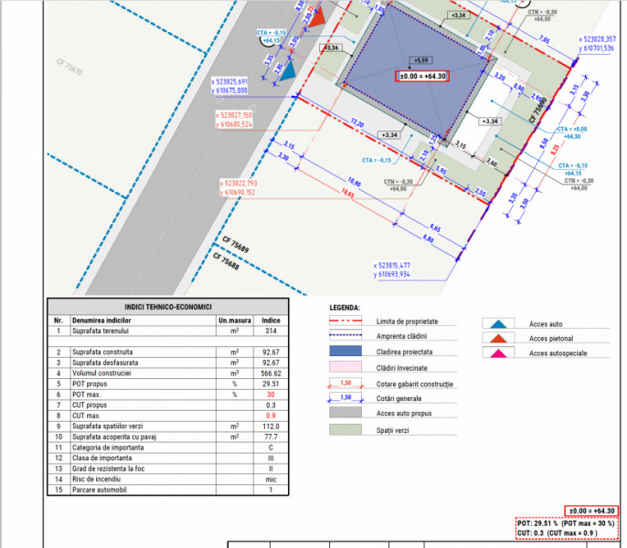 Teren intravilan cu autorizație de construcție – Comuna Berceni, 314 mp
