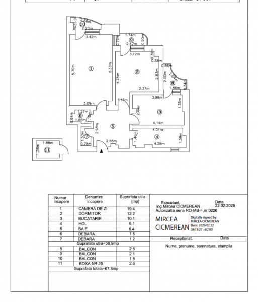 De vânzare – Apartament 2 camere | Zona Piața Unirii | Bloc monolit