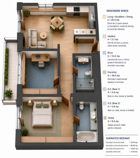 Apartament 3 camere în Cortina Elysium | Băneasa