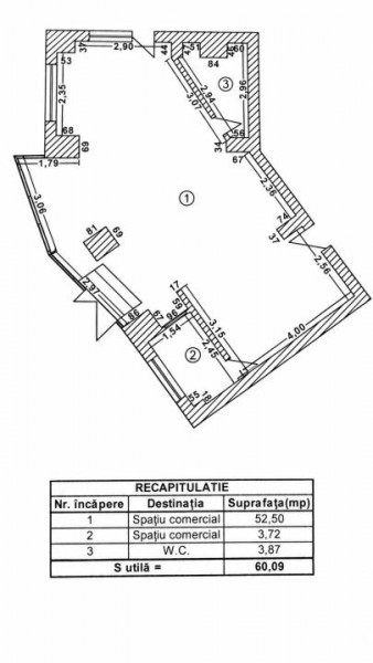 Spațiu comercial stradal, 60 mp — Bd. Chișinău, aproape de Bd. Basarabia